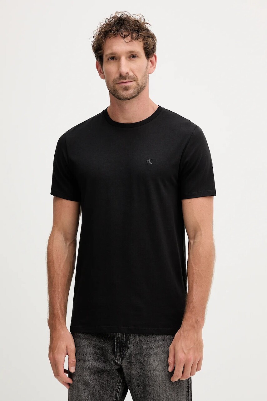 Tričko Calvin Klein pánske, čierna farba, jednofarebné, LV04LC240G
