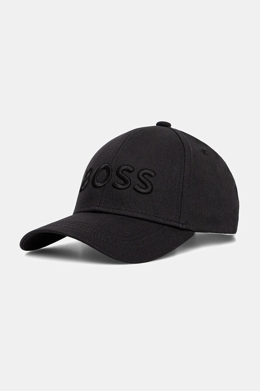 Bavlnená šiltovka BOSS čierna farba, 50544386