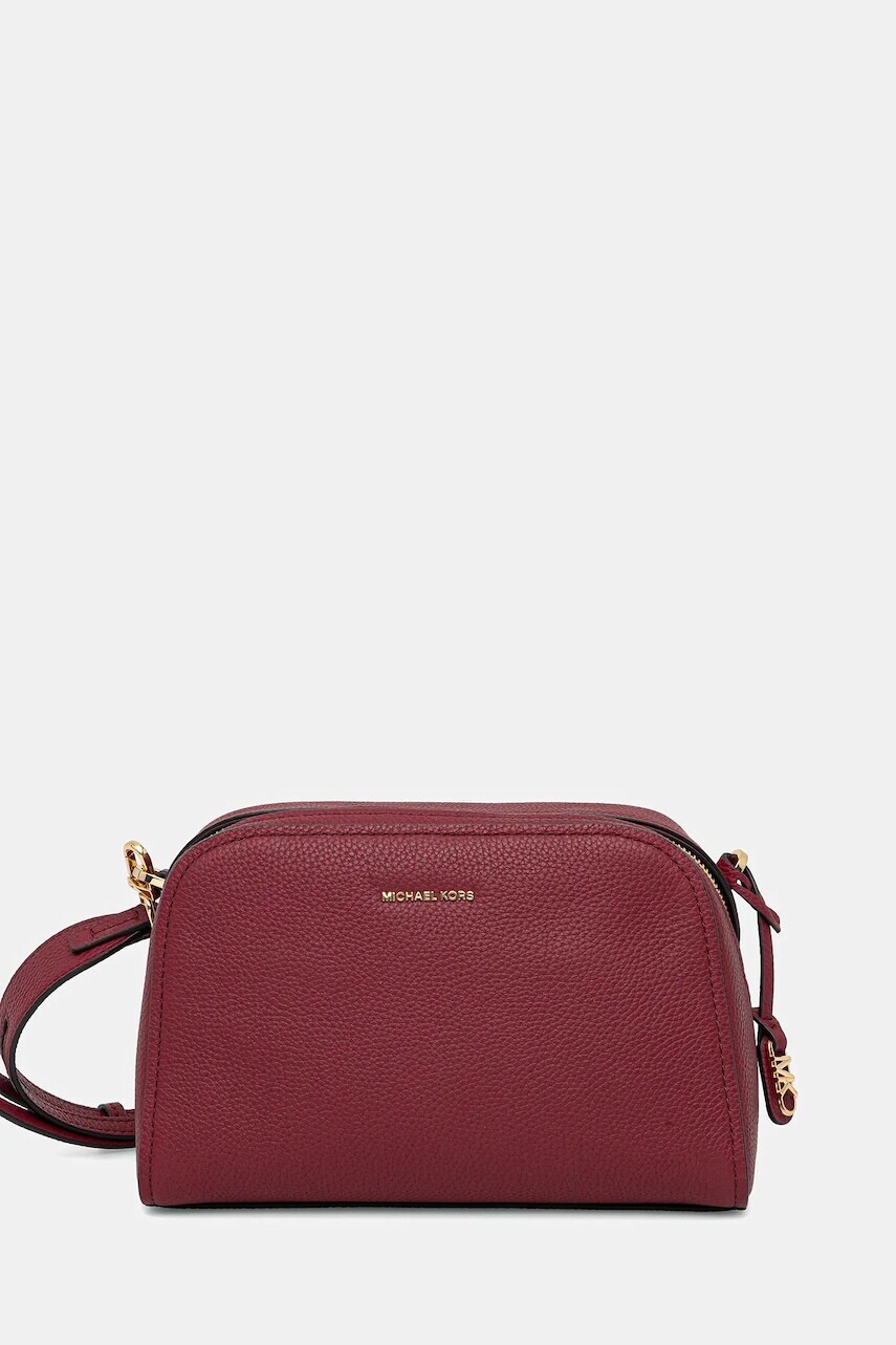 Kožená kabelka MICHAEL Michael Kors ASHTON bordová farba, 32S5G9QC5L