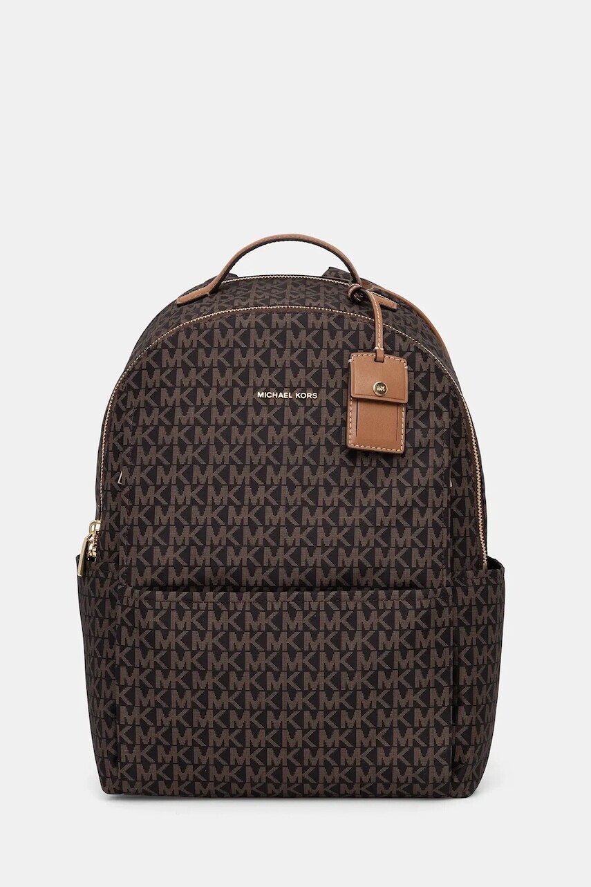Ruksak MICHAEL Michael Kors SABLE dámsky, hnedá farba, veľký, vzorovaný, 30T5G3XB3O