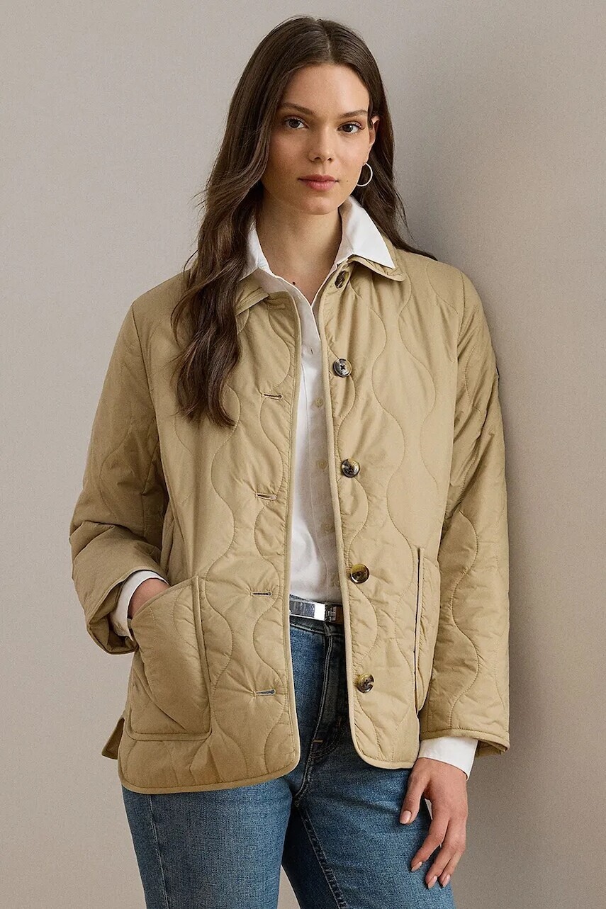 Bunda Lauren Ralph Lauren béžová farba, prechodná, 297979513