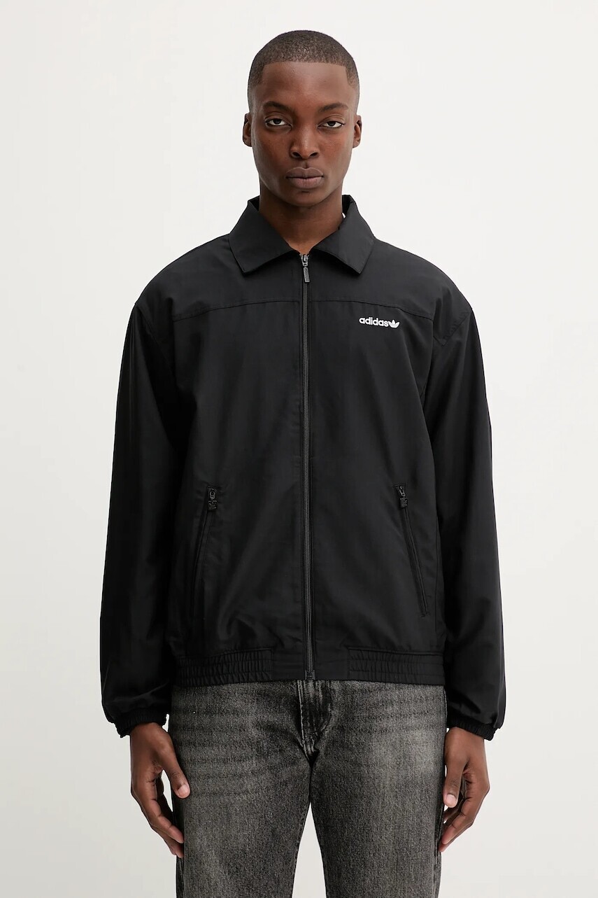 Bunda adidas Originals Brushed TT čierna farba, prechodná, oversize, JX3070