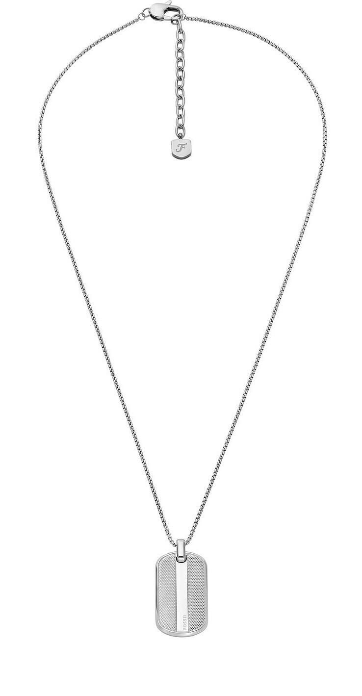 Fossil Pánsky oceľový náhrdelník Psie známka Knox JF04882040