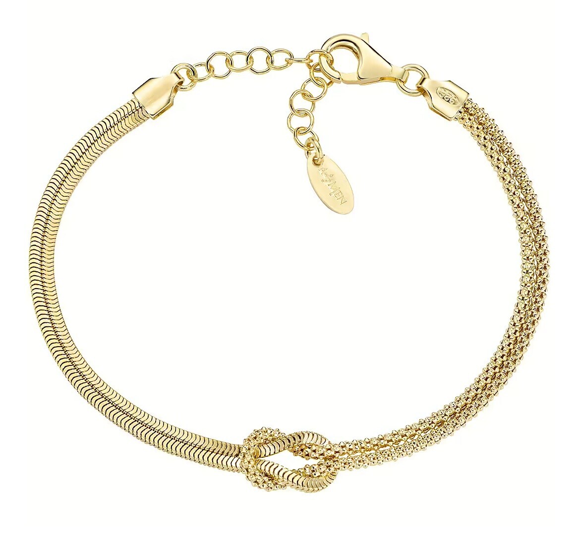 Amen Elegantný pozlátený náramok Love Knot BRNOAMGG1 19 cm
