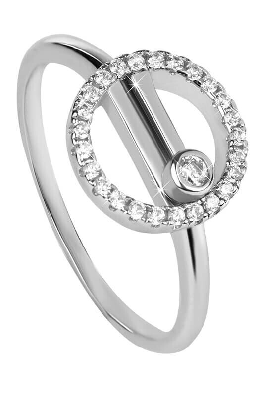 Silver Cat Moderný strieborný prsteň so zirkónmi Beauty SC330 52 mm