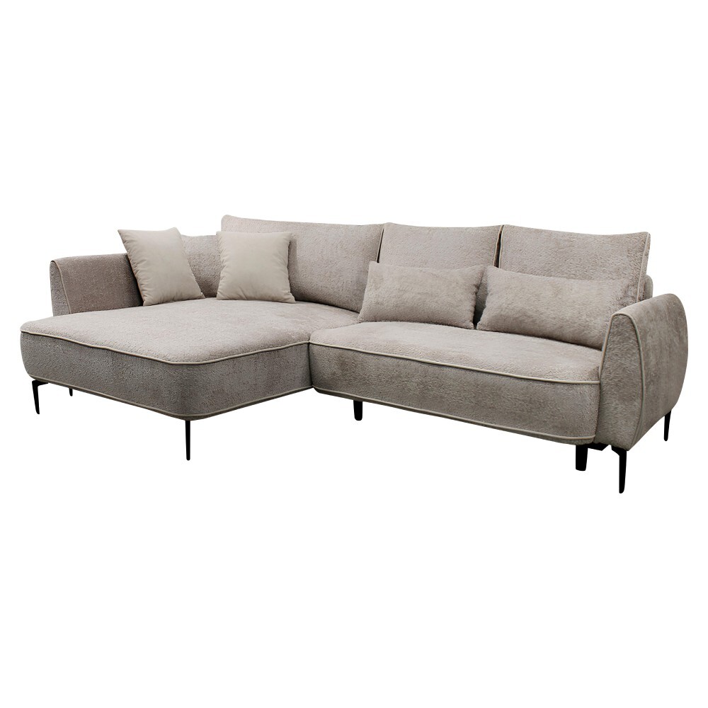 KONDELA Muriel Roh L rohová sedačka s rozkladom a úložným priestorom sivobéžová (taupe)