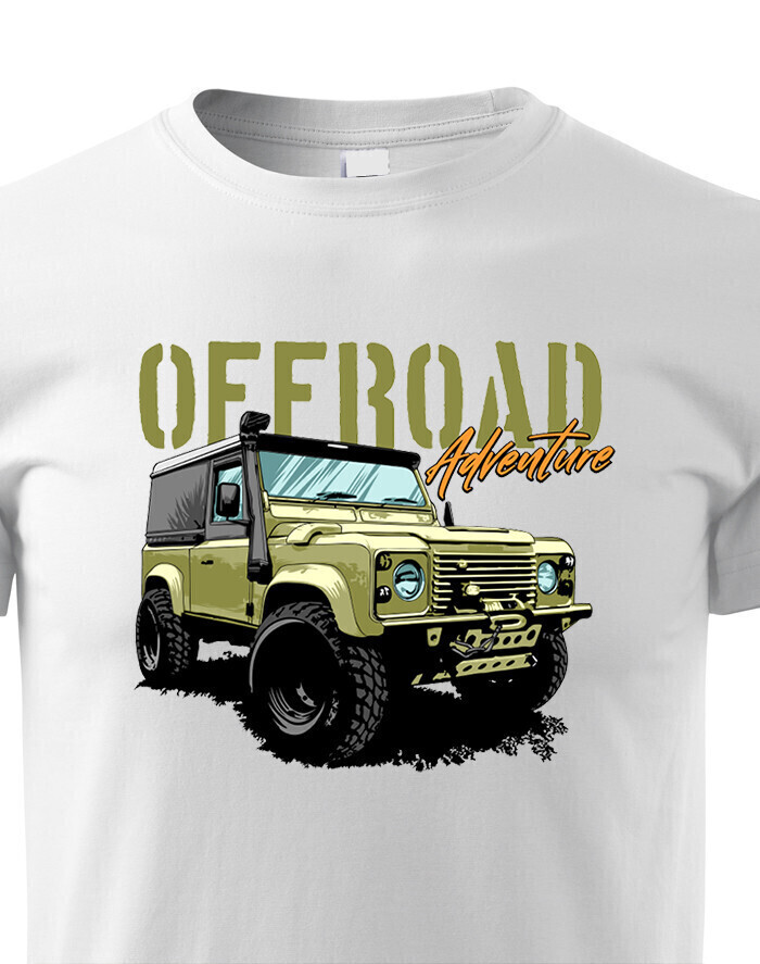 Detské tričko s potlačou Land Rover Defender -  tričko pre milovníkov aut