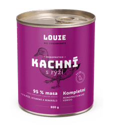 LOUIE Konzerva LOUIE kačacie s ryžou 800g pre psov
