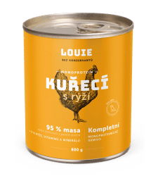 LOUIE Konzerva LOUIE kuracie s ryžou 800g pre psov