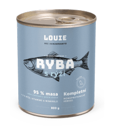 LOUIE Konzerva LOUIE ryba s ryžou 800g pre psov