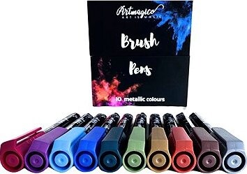 Artmagico Brush pens 10 ks, metalické odtiene