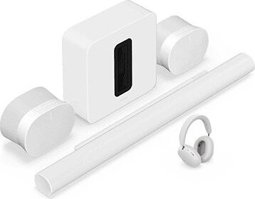 Sonos Ace White + Sonos Arc Ultra biely + Sonos Sub 4 + 2x Sonos Era 300