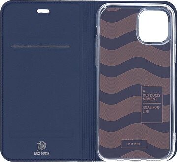DUX DUCIS Skin Pro flipové kožené puzdro na iPhone 11 Pro Modrá