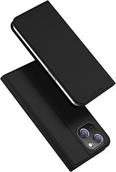 DUX DUCIS Skin Pro flipové kožené puzdro na iPhone 15 Čierna