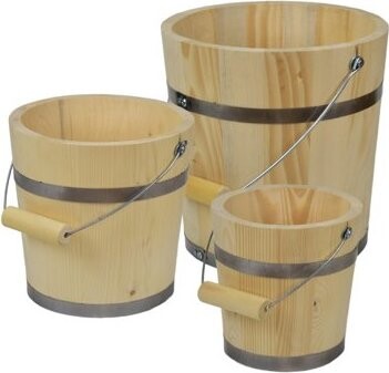 DOMMIO Vedrá drevené 3 ks, priemer 19 – 29 cm