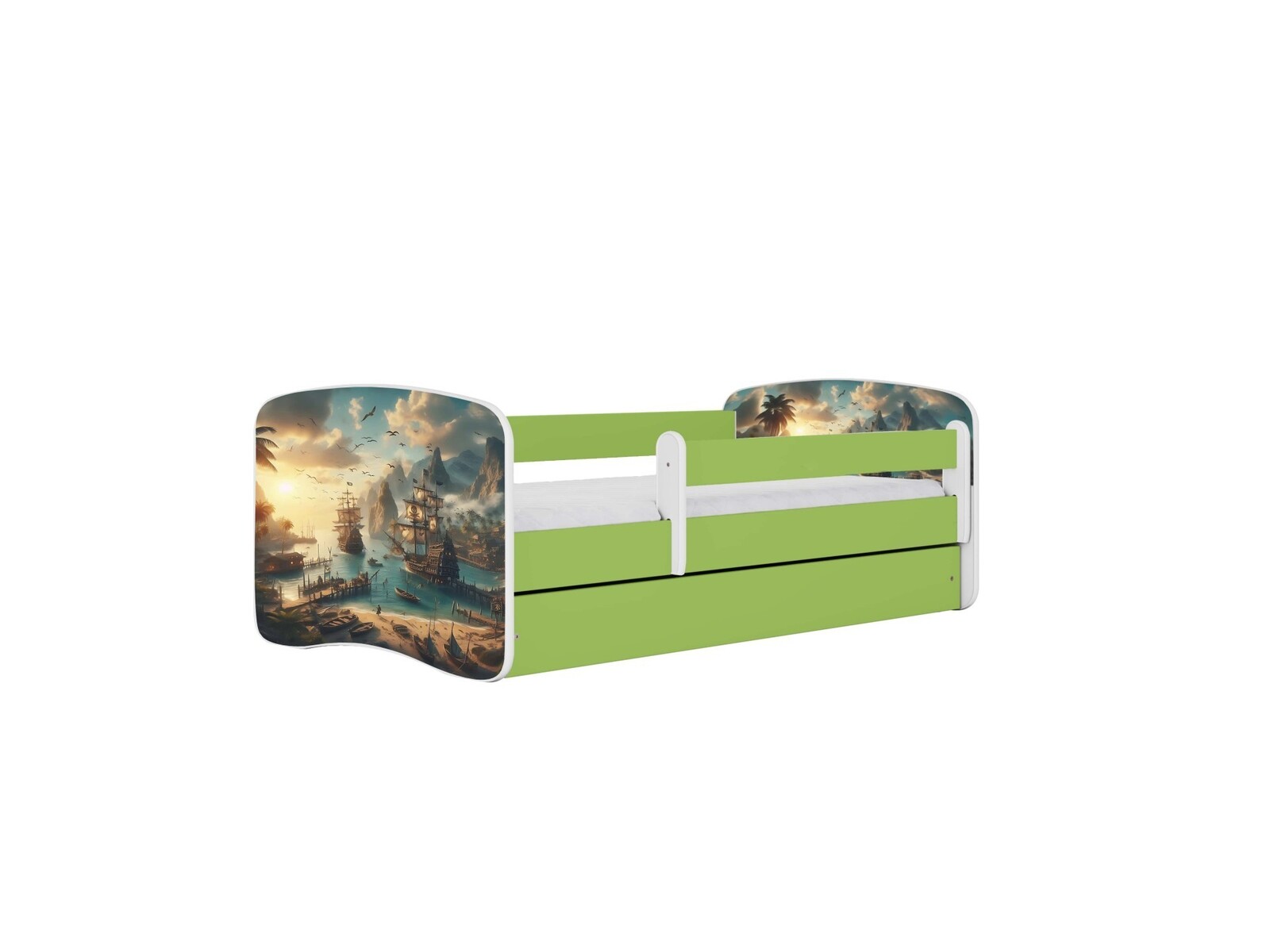 Dětská postel Babydreams loď zelená