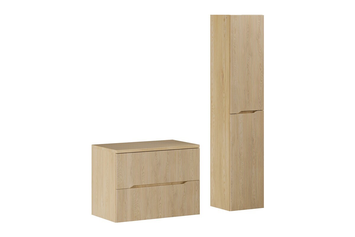 Koupelnová sestava Nordic s deskou a skříňkami 80 cm dub cremona