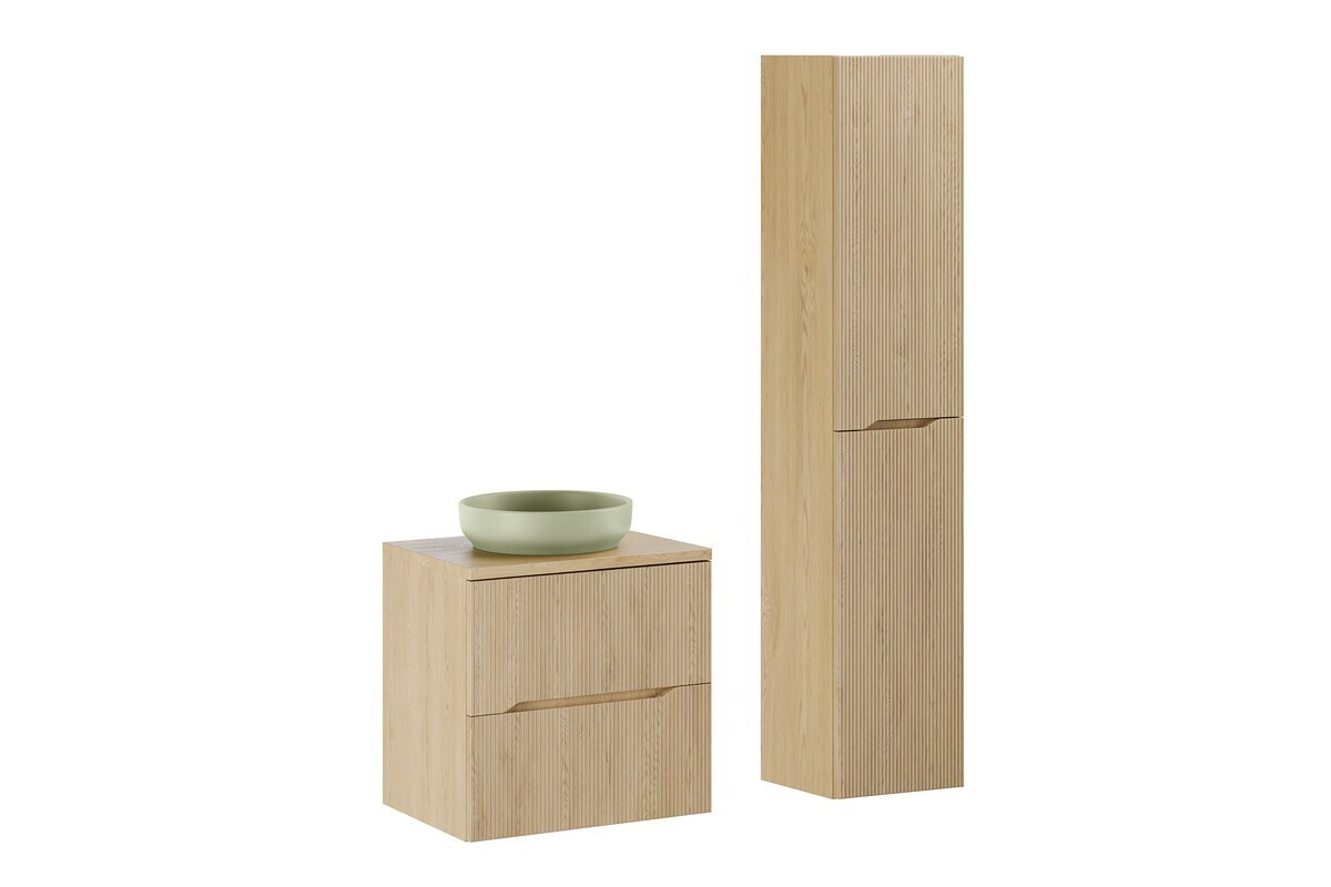 Koupelnová sestava Nordic s deskou, umyvadlem a skříňkami 60 cm dub cremona