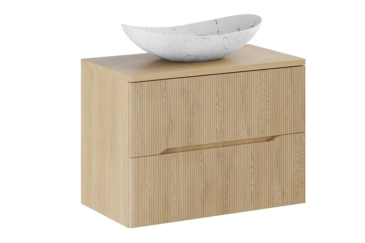 Závěsná skříňka Nordic Lena s deskou a umyvadlem 80 cm dub cremona