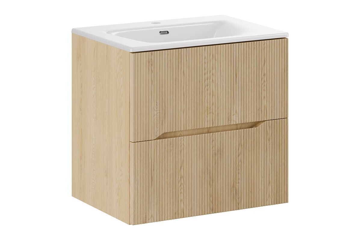 Závěsná skříňka Nordic s umyvadlem 60 cm dub cremona
