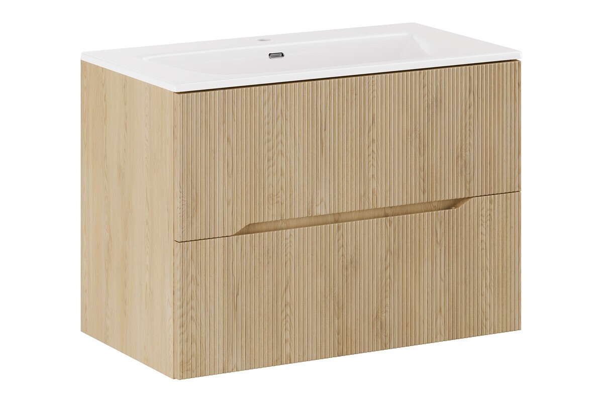 Závěsná skříňka Nordic Sky s umyvadlem 80 cm dub cremona