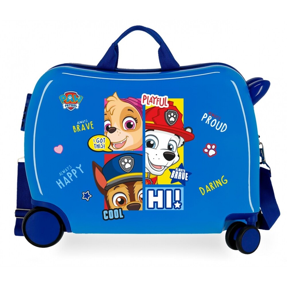 JOUMMABAGS Detský kufor na kolieskach - odrážadlo - Paw Patrol Blue
