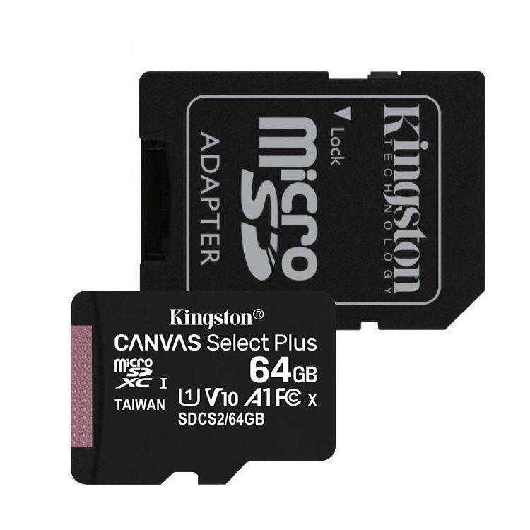 Kingston 64GB microSDXC Canvas Select Plus 100R A1 C10 Card + adaptér SDCS264GB