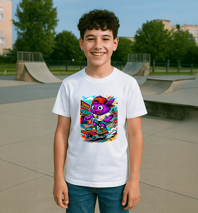 Skateboarder tričko biele - Labubu - 5XS (116)