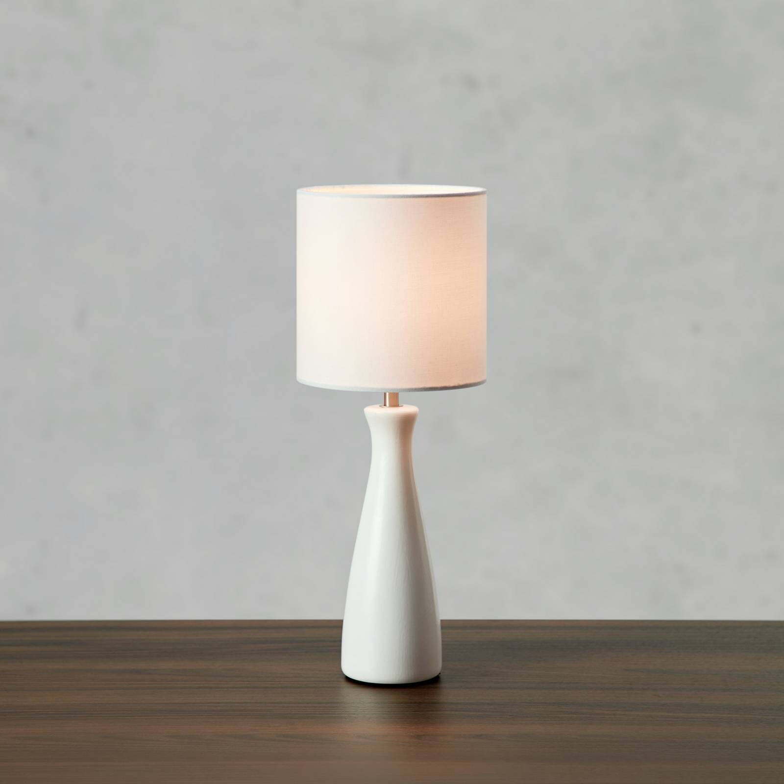 Markslöjd Stolová lampa Birillo, biela, textil/keramika, E14