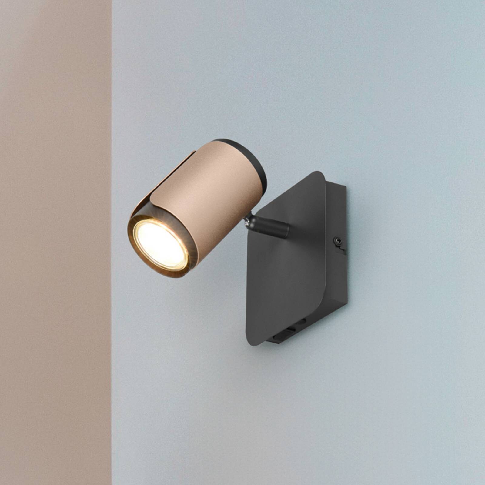 Stropné bodové svetlá Gillan, coffee, 1-pl., kov, GU10