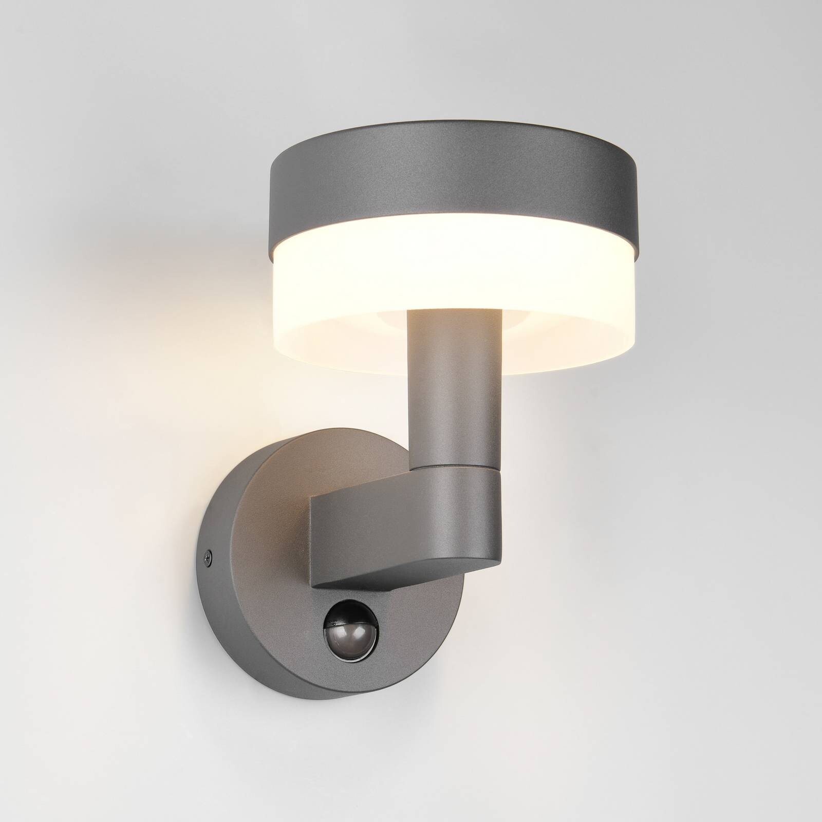 LED vonkajšie nástenné svietidlo Mackenzie Sensor antracit, hliník tlakovo liaty