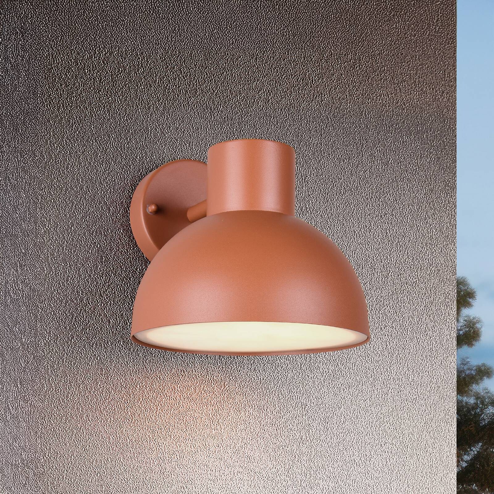 Vonkajšie nástenné svietidlo Elbe, apricot, hliníkový tlakový odliatok, E27
