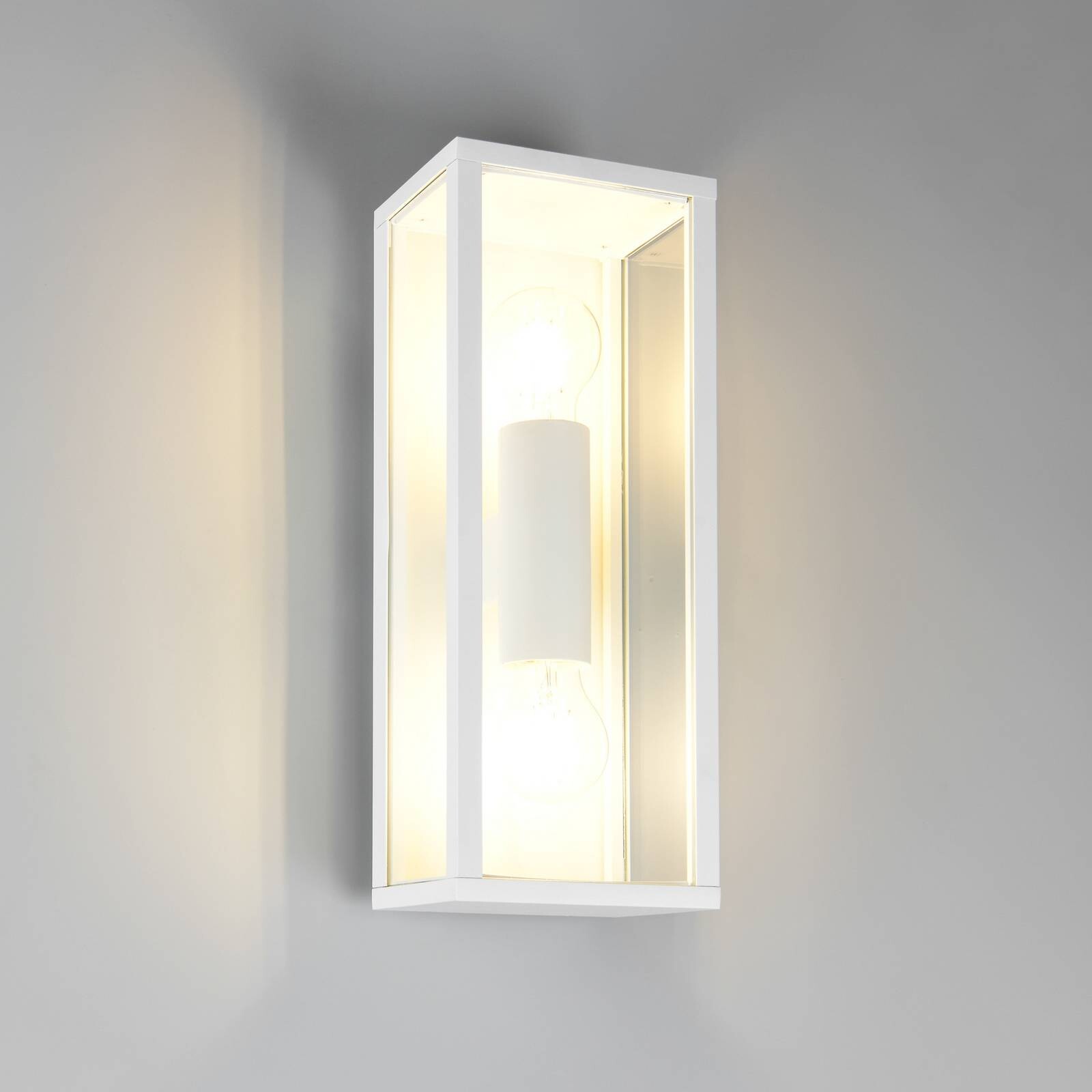 Vonkajšie nástenné svietidlo Garonne, biela matná, hliník tlakovo liaty, E27