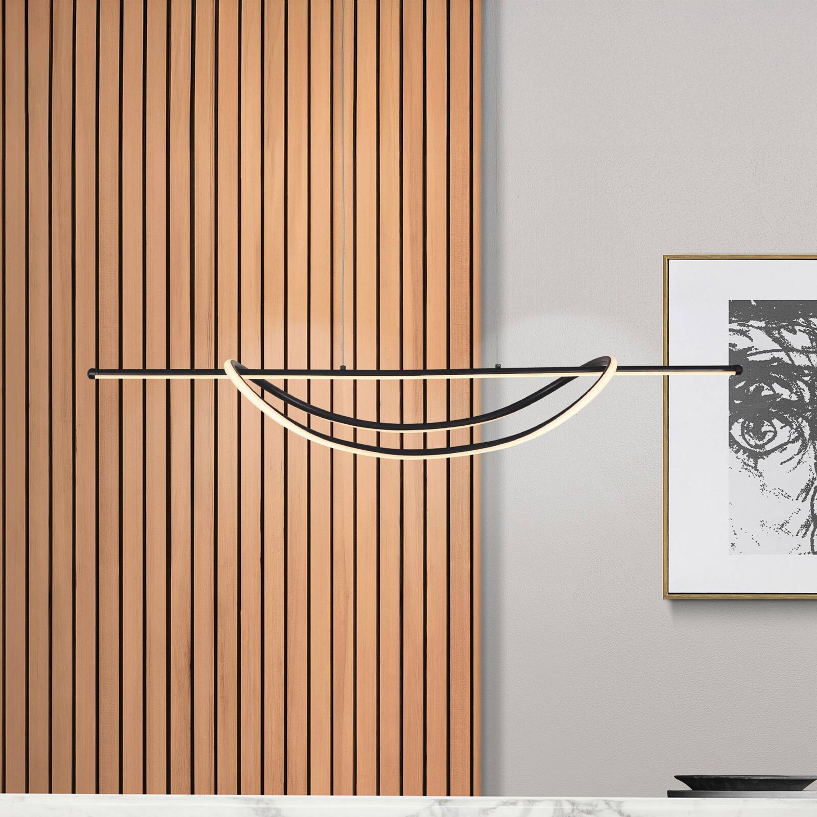 LED závesné svietidlo Ambar, kov, čierne, 4 000 K