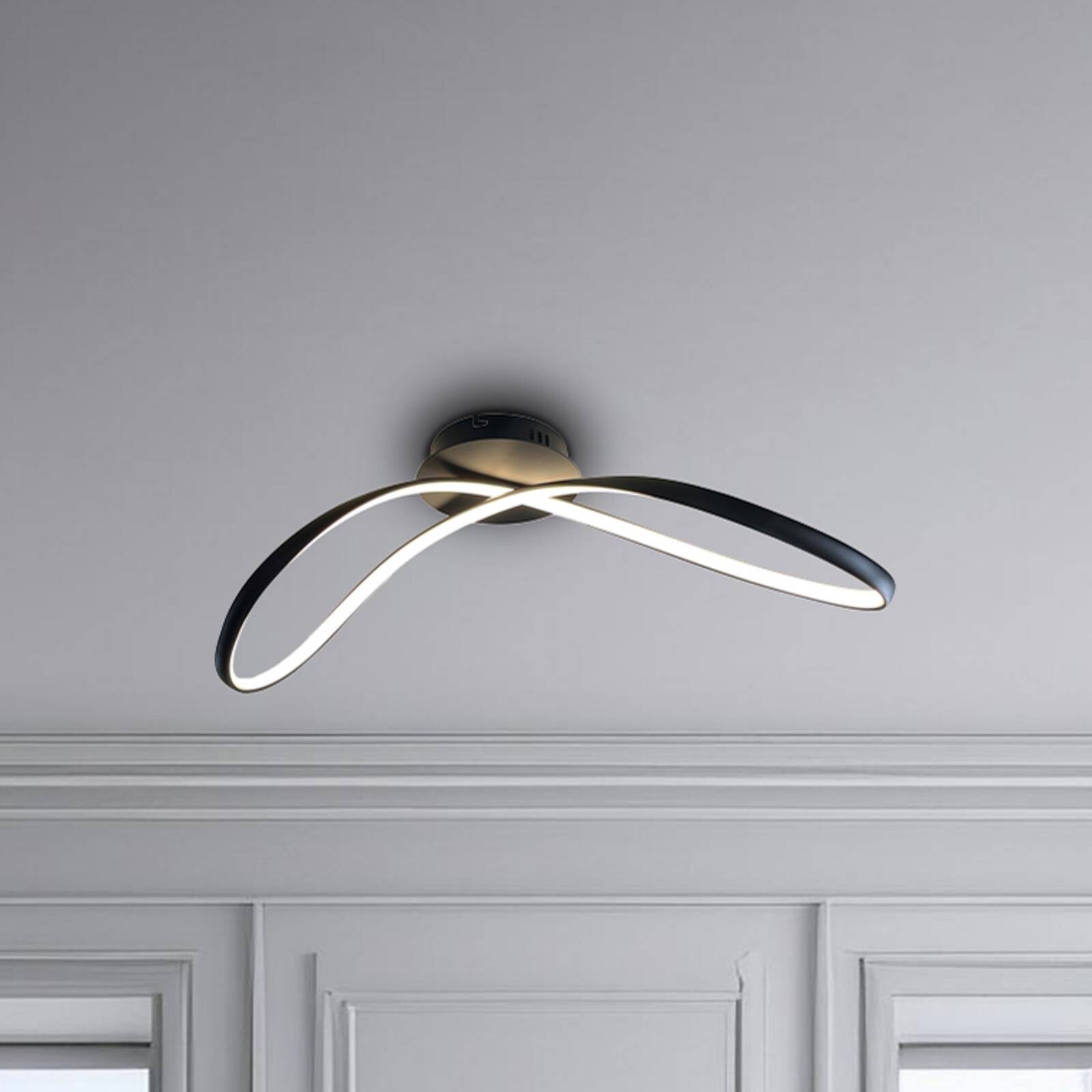 Stropné LED svetlo Infinity, kov, čierne, 4 000 K