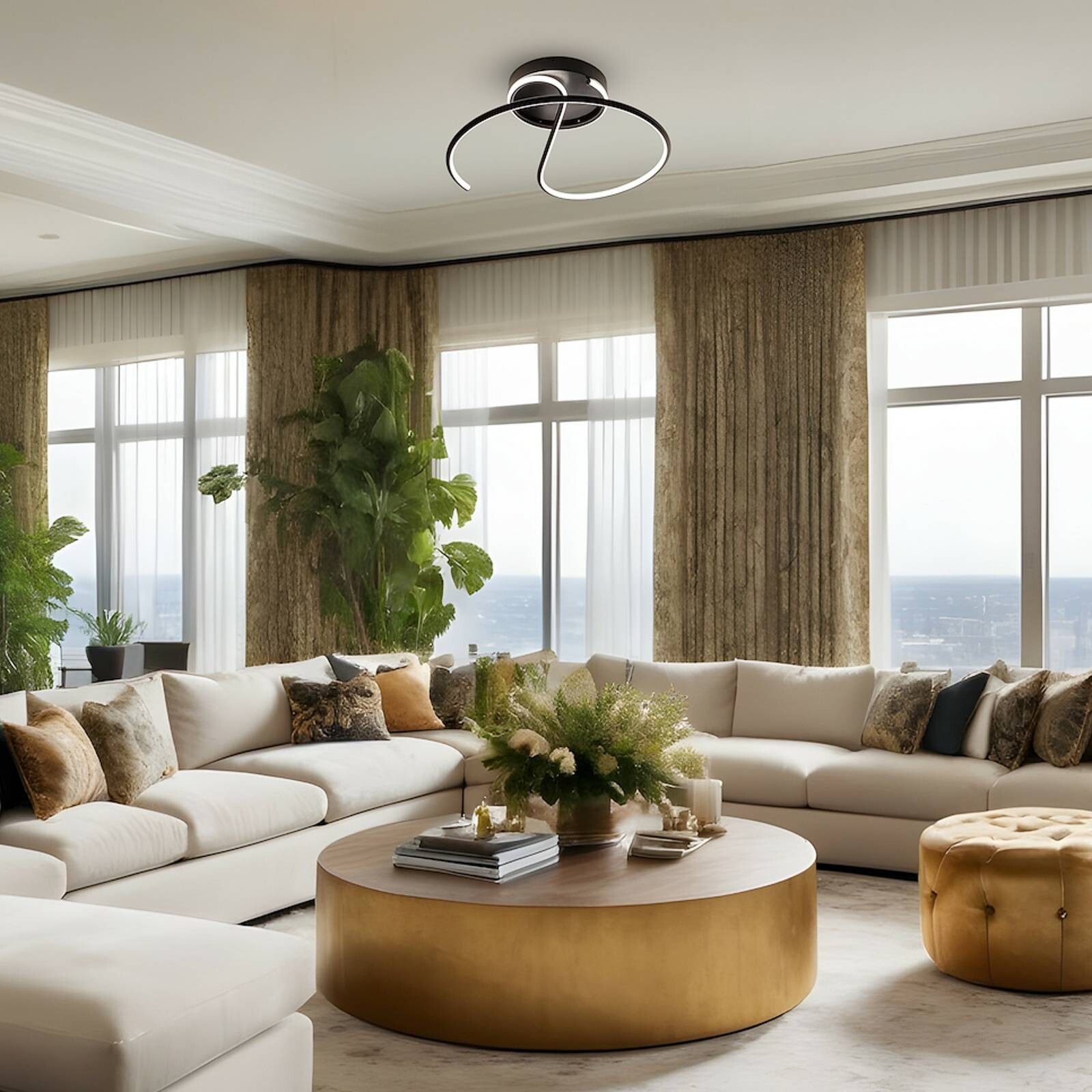 Stropné LED svetlo Delta, kov, čierne, 4 000 K