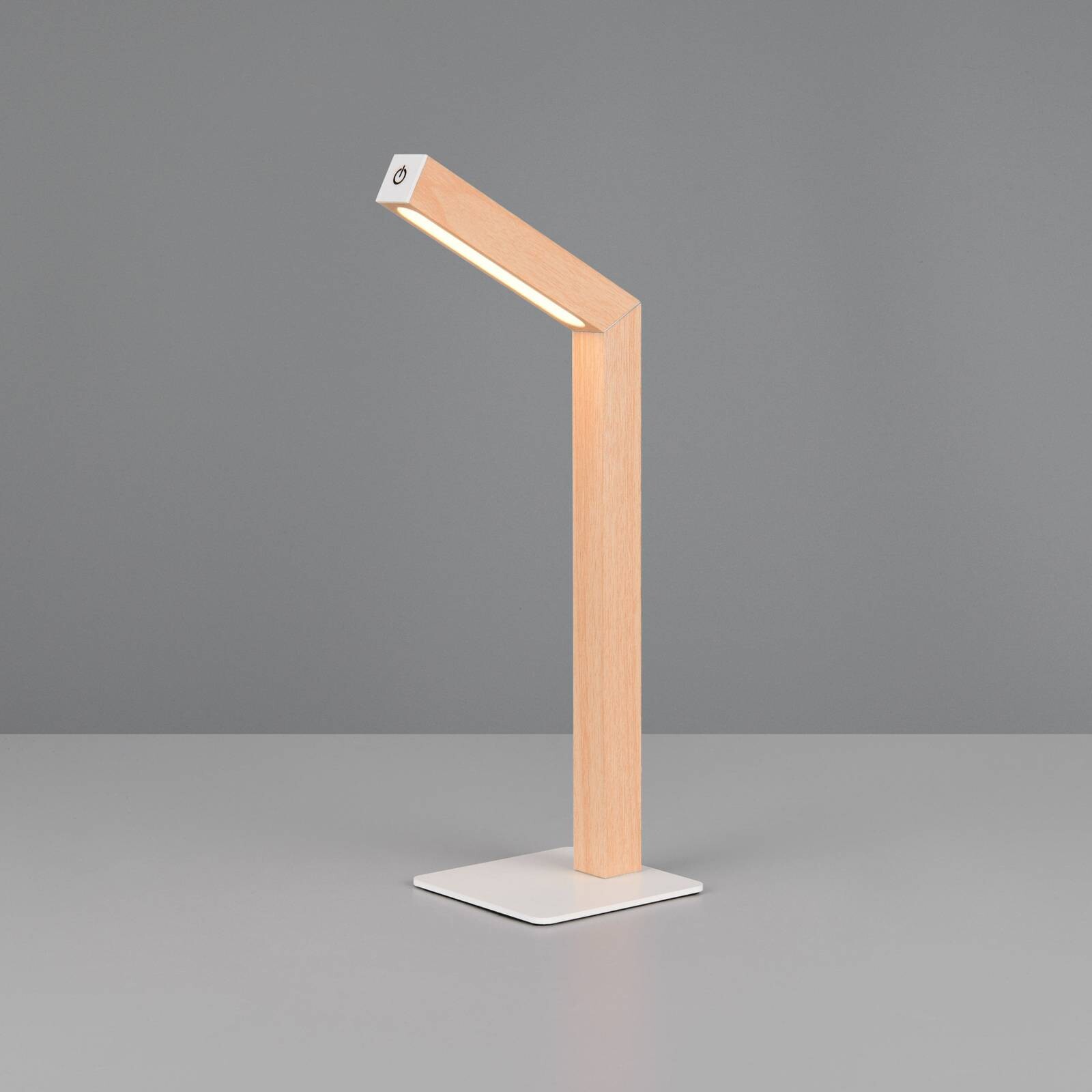 LED stolová lampa Skip, MDF, farba dreva, výška 37,5 cm