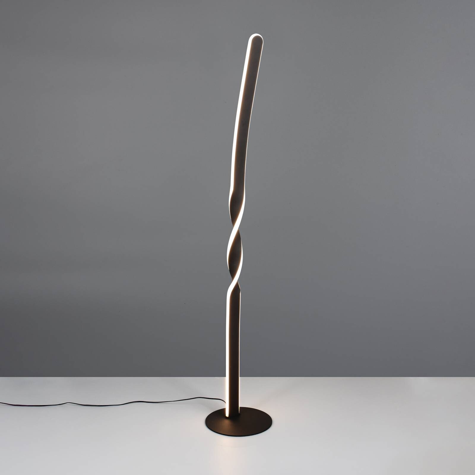 LED stojaca lampa Ginko, čierna matná, kov, výška 110 cm
