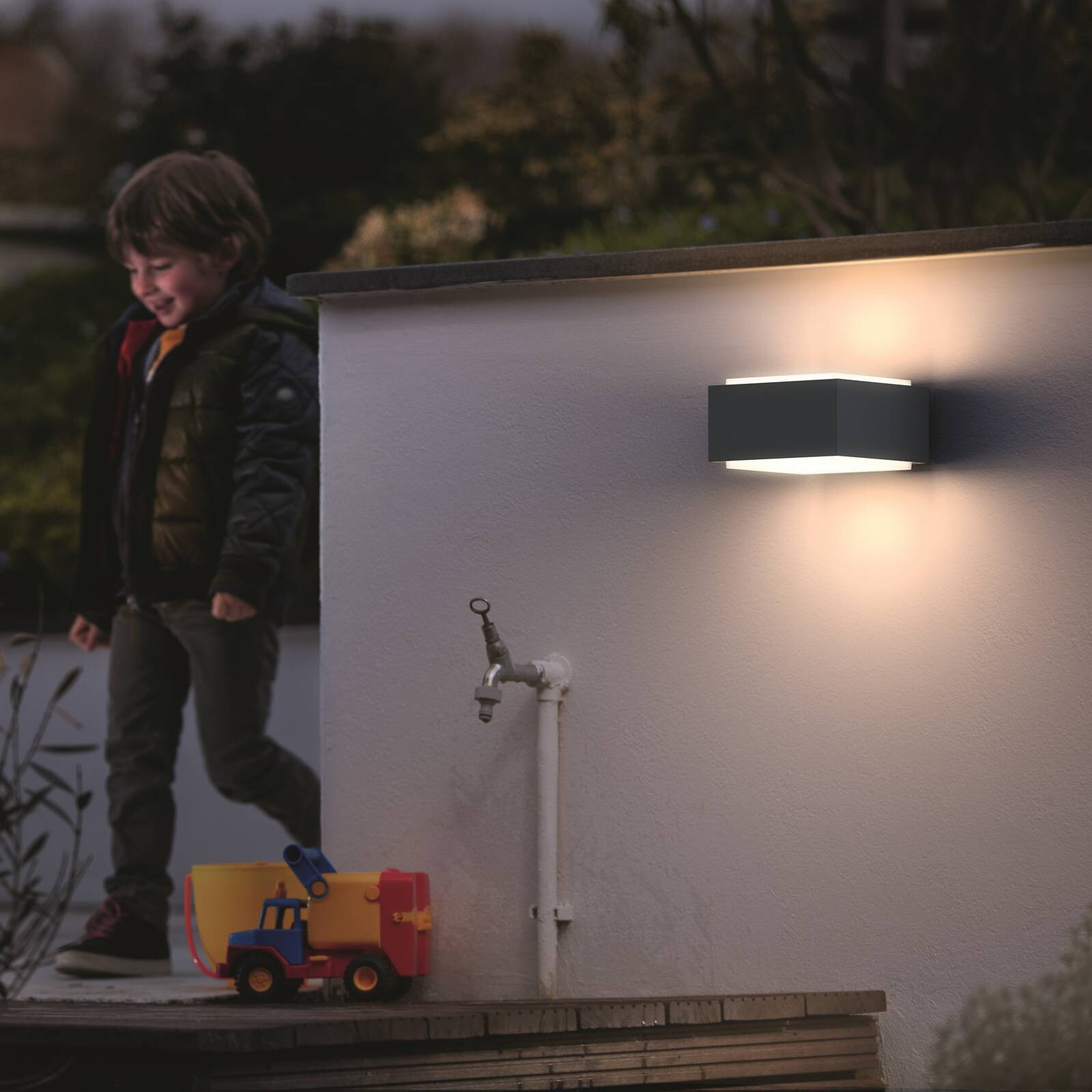 Philips vonkajšie nástenné svietidlo Hedgehog, antracitová, balenie po 2 ks