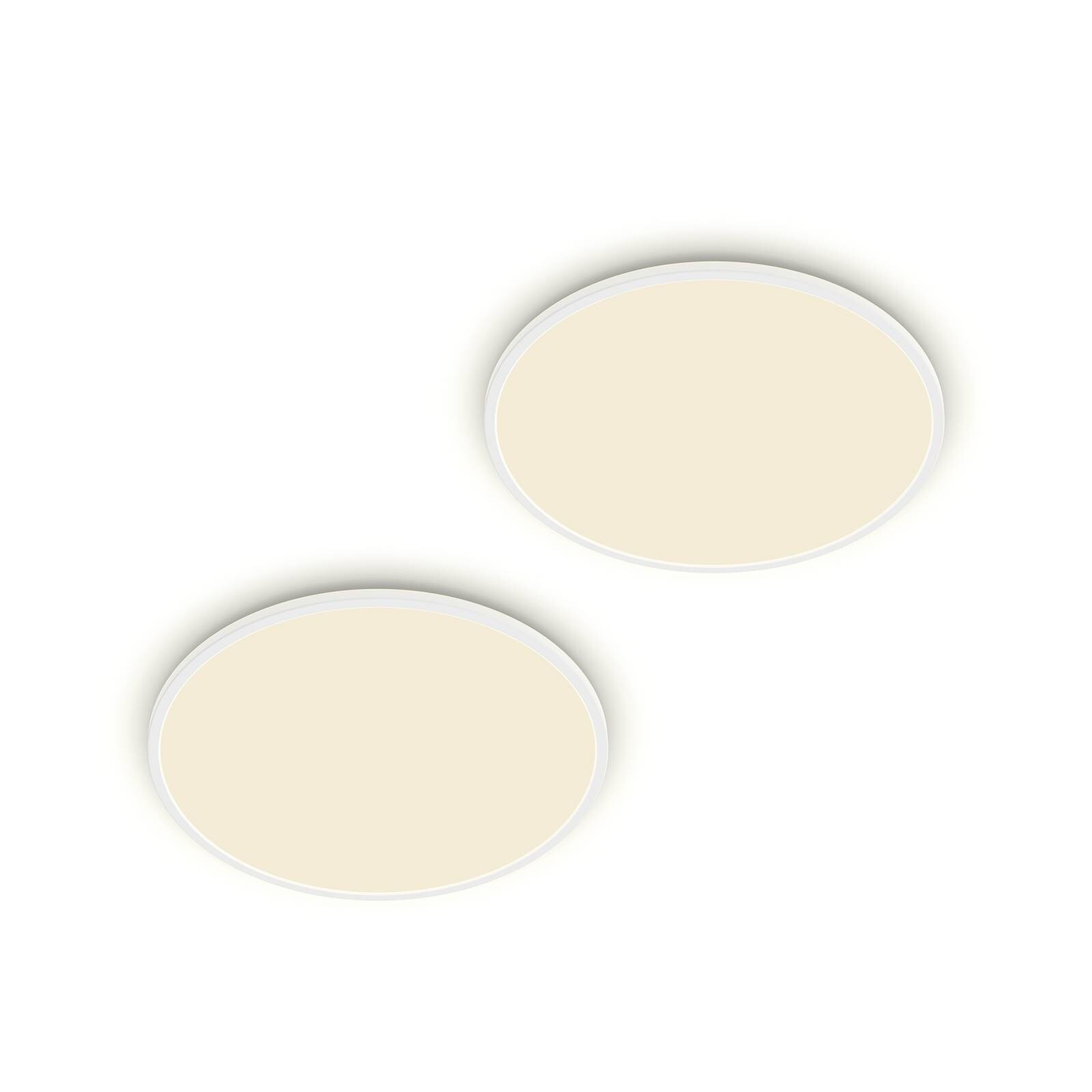 Philips stropné LED svetlo SuperSlim, sada 2 ks, IP44, Ø 25 cm, 4 000 K