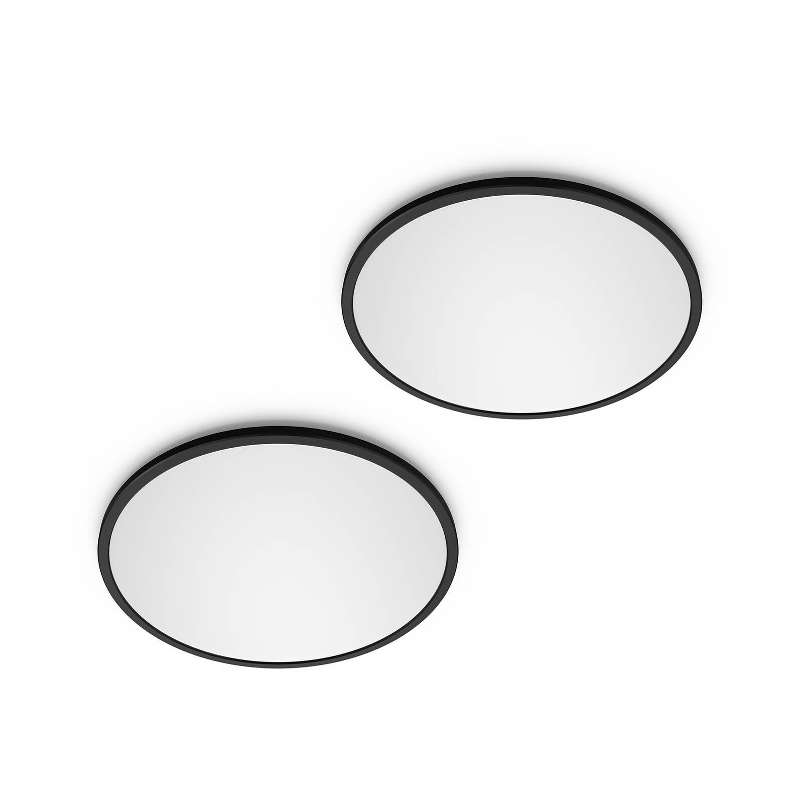 Philips LED SuperSlim sada 2 ks čierna IP44 Ø 30 cm 2 700 K