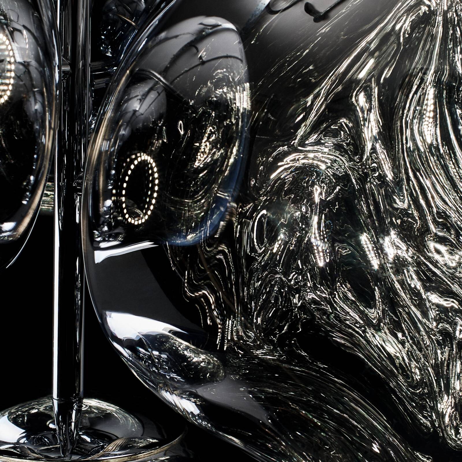 Tom Dixon LED luster Melt Chandelier, dymovo sivý