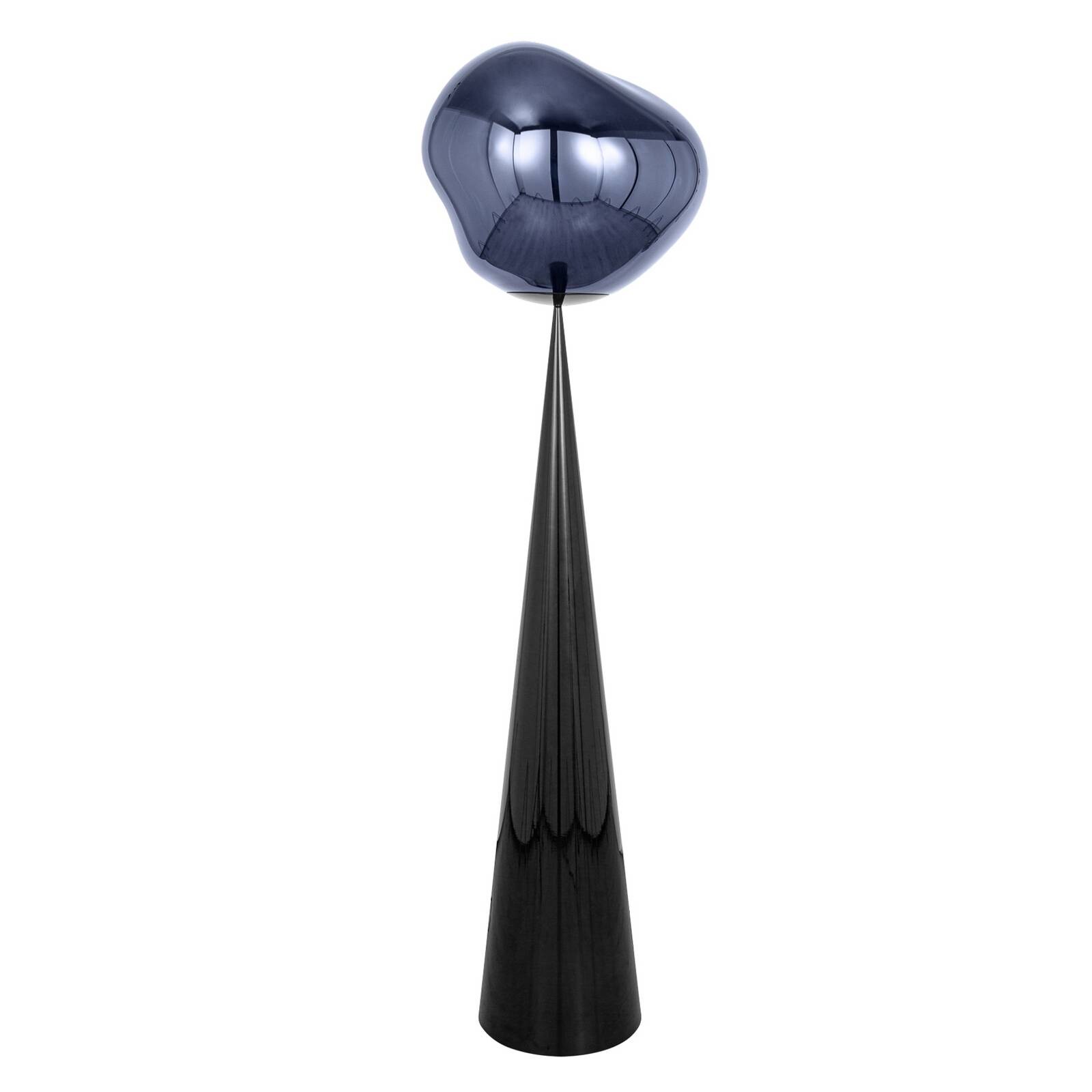Tom Dixon Melt Cone Fat, dymovo sivá, podstavec čierny, 175 cm