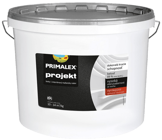Primalex Projekt - kvalitná interiérová farba (biela, 15 kg + 3 kg zdarma)