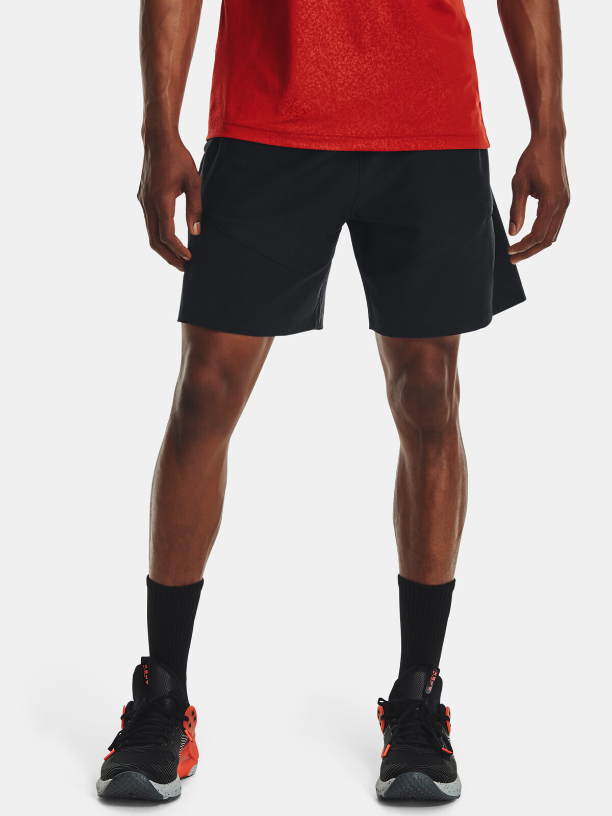 Under Armour Shorts UA Knit Woven Hybrid Shorts-BLK - Mens