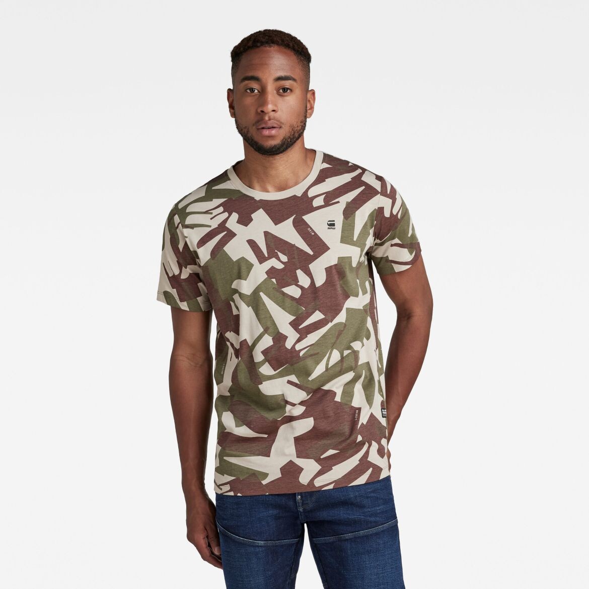 Tričko - G-star RAW Camo ao r t béžové