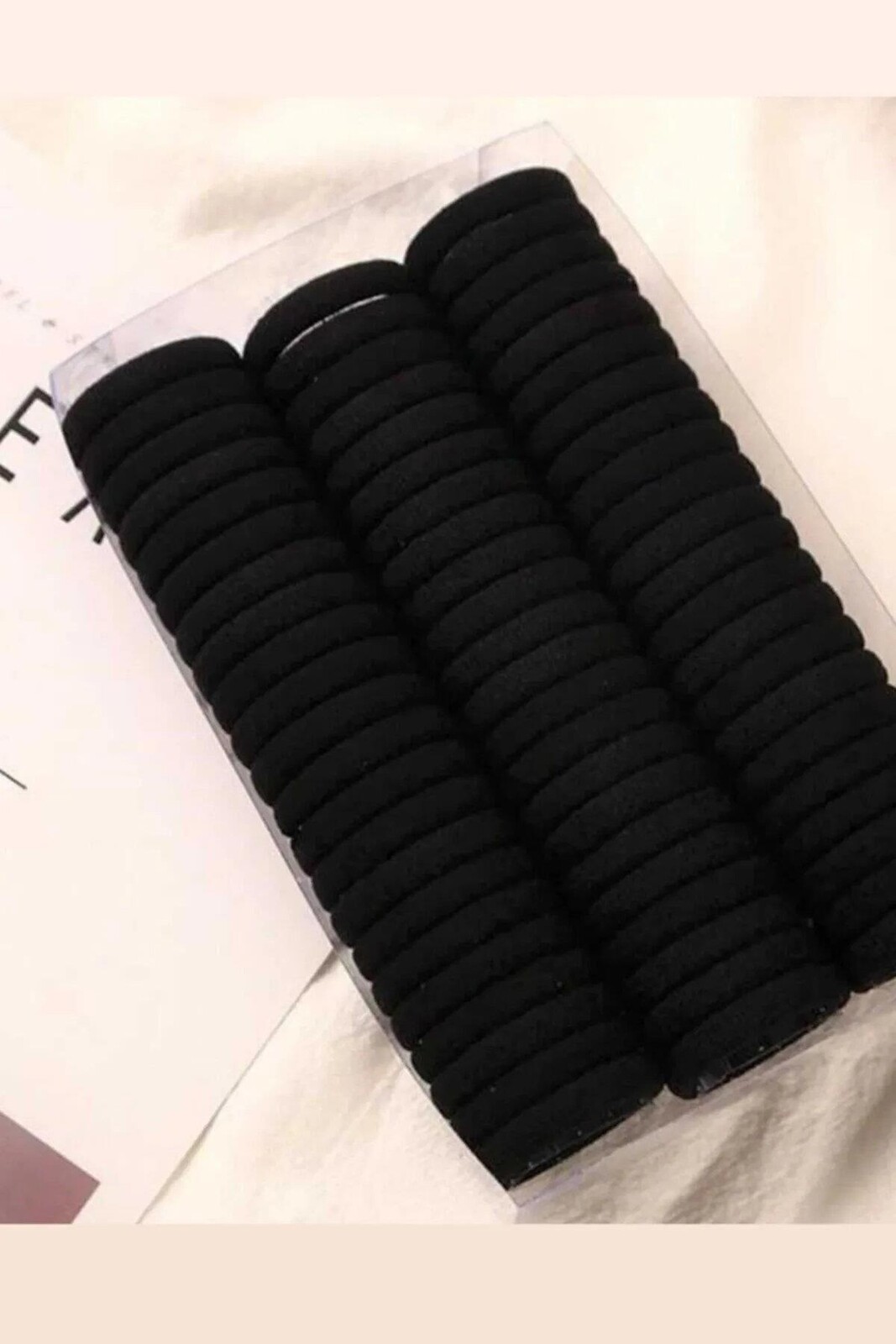 06891 Dewberry Set of 100 Elastic Hair Ties-BLACK