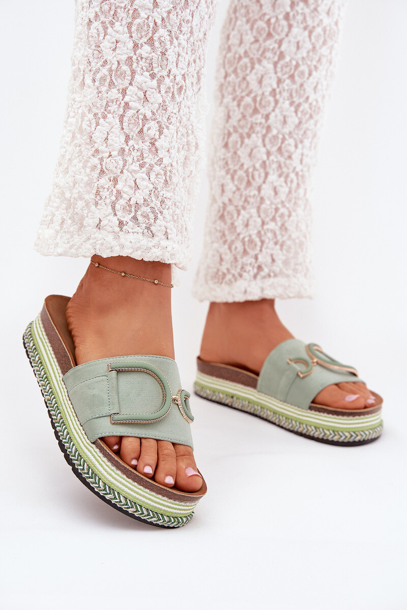 Boto Dámske Sandále Na Platforme S Ozdobou Zelené Daphira