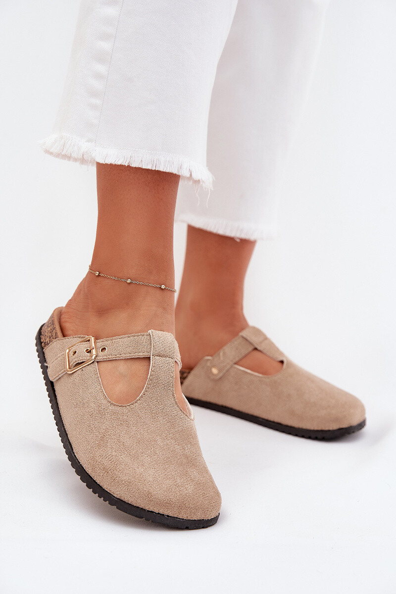 Boto Dámske Šľapky So Zlatou Sponou Béžové Lirina