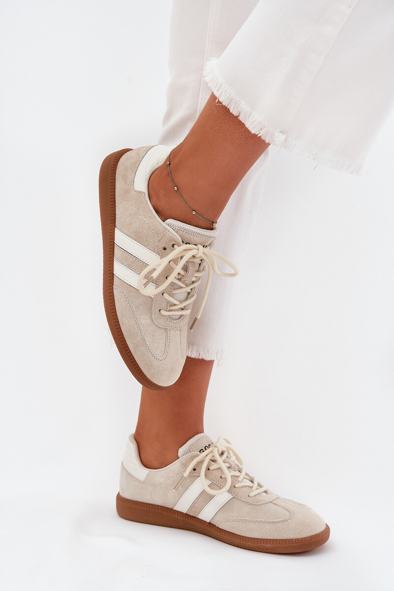 Boto Nízké Kožené Tenisky Dámske Béžové Ismina